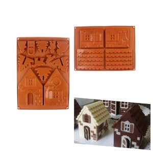 Molde de Silicona Para Casa de Navidad