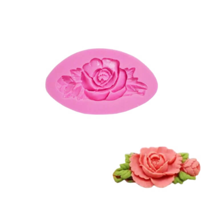 Molde de Silicona Fondant Ramo Rosa